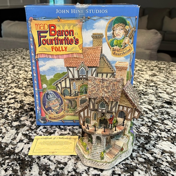 David Winter Cottages John Hine Studios Mad Baron Fourthrite’s Folly Numbered - Picture 1 of 10